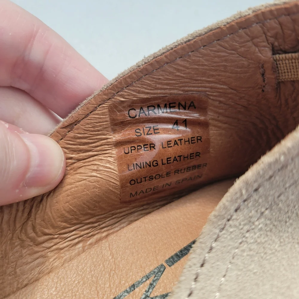 Miz Mooz Suede Espadrille Flats Carmena Tan Size 41 (9.5/10)